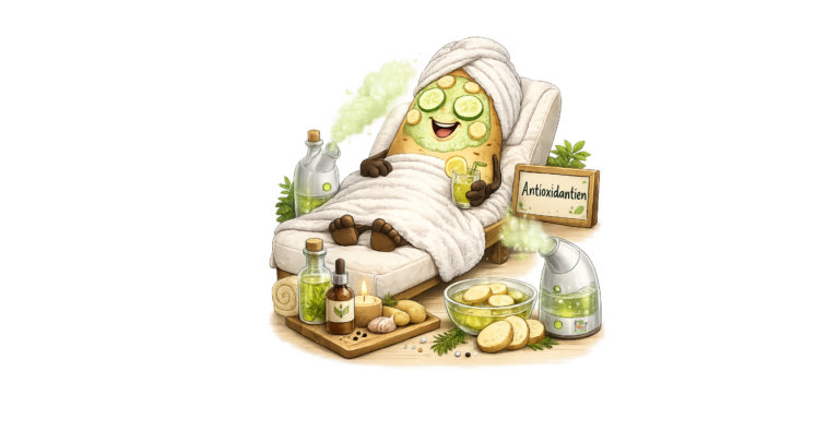 Knolle liegt entspannt auf einer Liege und bekommt eine entspannende Behandlung mit Antioxidantien