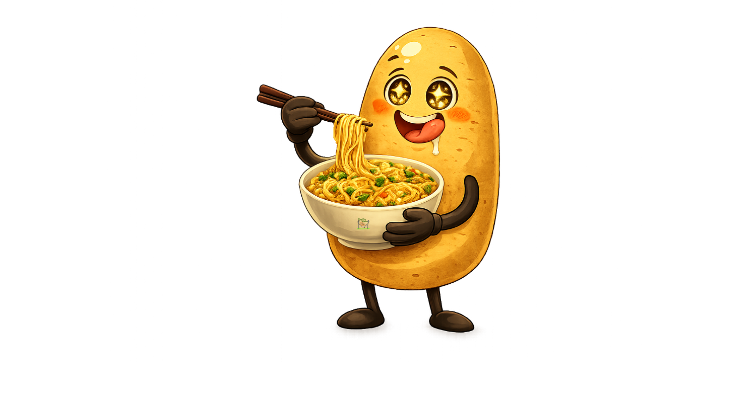 Knolle ist China Nudeln mit Geschmacksverstärker und ist geflasht von dem Geschmack